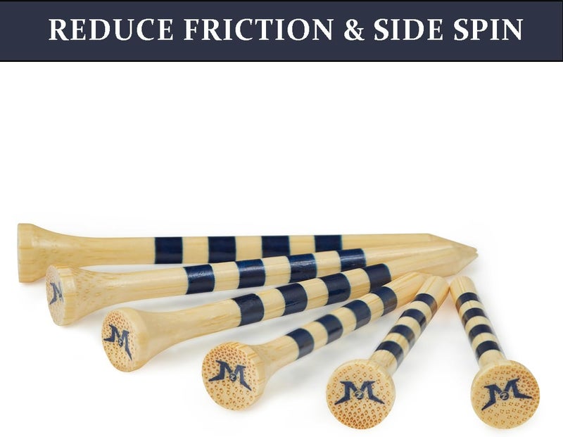 MAZEL Natural Wood/Bamboo Golf Tees 2 3/4 Inch & 3 1/4 Inch,Pack 50 or 120,Reduce Friction & Side Spin,More Stable Golf Tees - Image 2